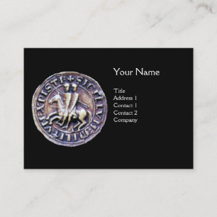 SEAL OF THE KNIGHTS TEMPLAR MONOGRAM gold Business Card