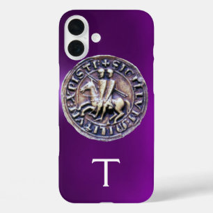SEAL OF THE KNIGHTS TEMPLAR MONOGRAM purple iPhone 16 Plus Case