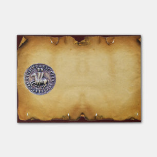 SEAL OF THE KNIGHTS TEMPLAR parchment Post-it Notes
