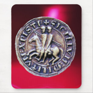 SEAL OF THE KNIGHTS TEMPLAR red burgundy Mouse Pad