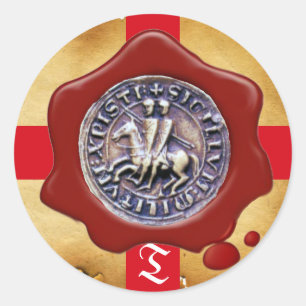 SEAL OF THE KNIGHTS TEMPLAR, Red Wax Monogram