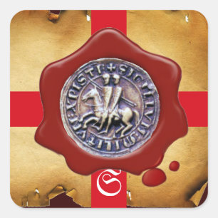 SEAL OF THE KNIGHTS TEMPLAR,  Red Wax Monogram