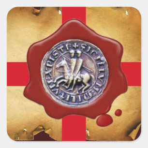 SEAL OF THE KNIGHTS TEMPLAR,  Red Wax ,Parchment