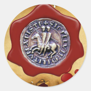 SEAL OF THE KNIGHTS TEMPLAR, Red Wax ,Parchment