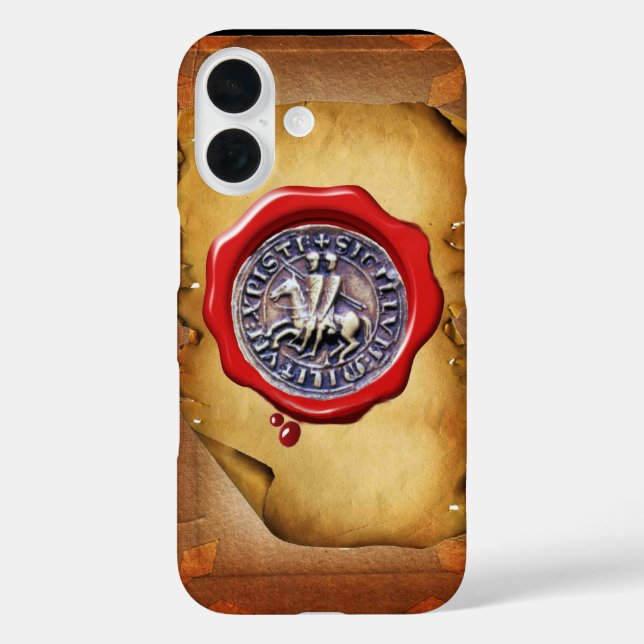 SEAL OF THE KNIGHTS TEMPLAR wax parchment Case-Mate iPhone Case (Back)