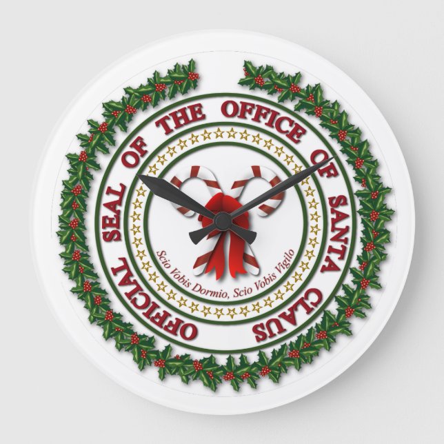 Seal of the Office of Santa Claus Wall Clock (Front)