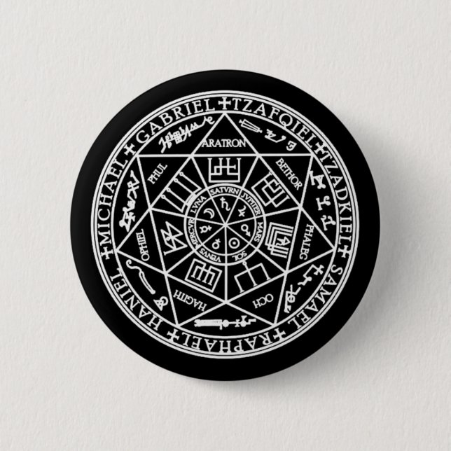 SEAL OF THE SEVEN ARCHANGELS 2 INCH ROUND BUTTON (Front)