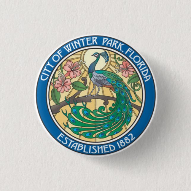 Seal of Winter Park, Florida 1 Inch Round Button (Front)