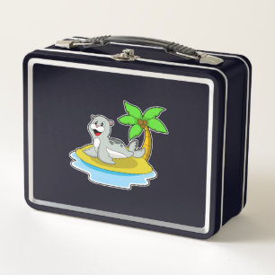Seal on Island Metal Lunch Box