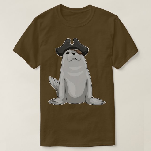 Seal Pirate Eye patch T-Shirt (Design Front)