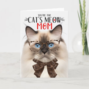 Seal Point Ragdoll Cat for Mom on Mother's Day Holiday Card