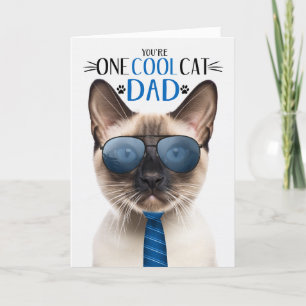 Seal Point Siamese Cat Father's Day One Cool Cat Holiday Card