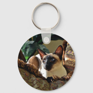 Seal Point Siamese Cat on Comfy Pillow Keychain