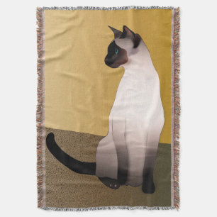 Seal Point Siamese Cat Throw Blanket