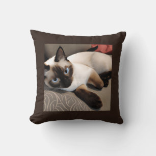 Seal Point Siamese Digital Portrait    Throw Pillow