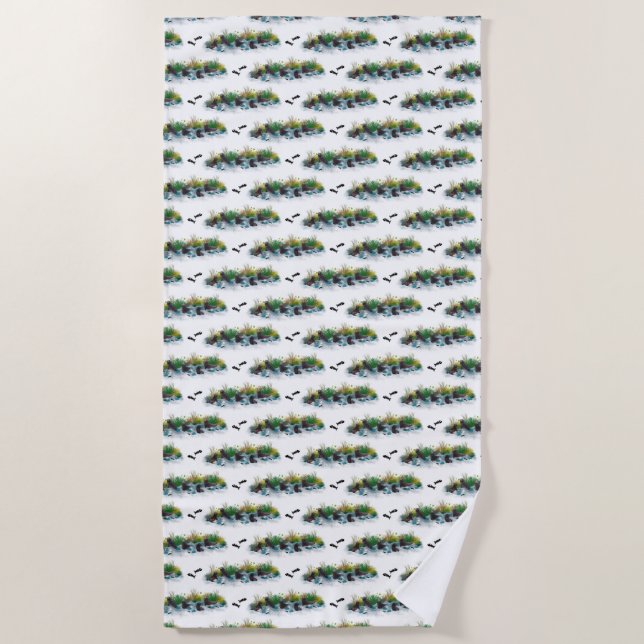 Seal Pup Party Beach Towel (choose colour) (Front)