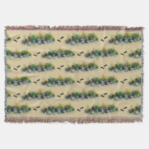 Seal Pup Party Throw Blanket (Gold)