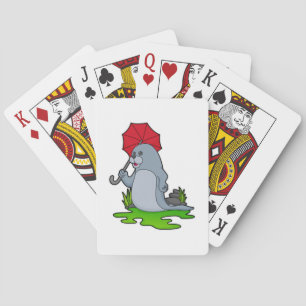 Seal Raining Umbrella Playing Cards