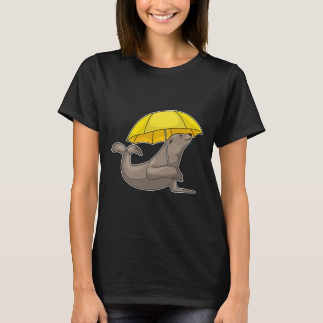 Seal Raining Umbrella T-Shirt (Front)