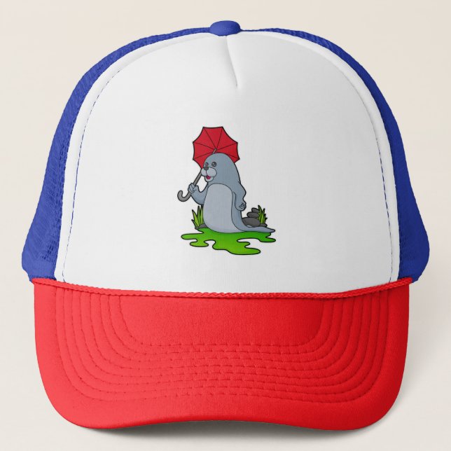 Seal Raining Umbrella Trucker Hat (Front)