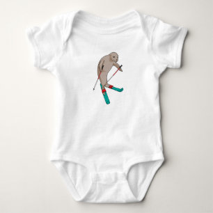Seal Skier Ski Baby Bodysuit