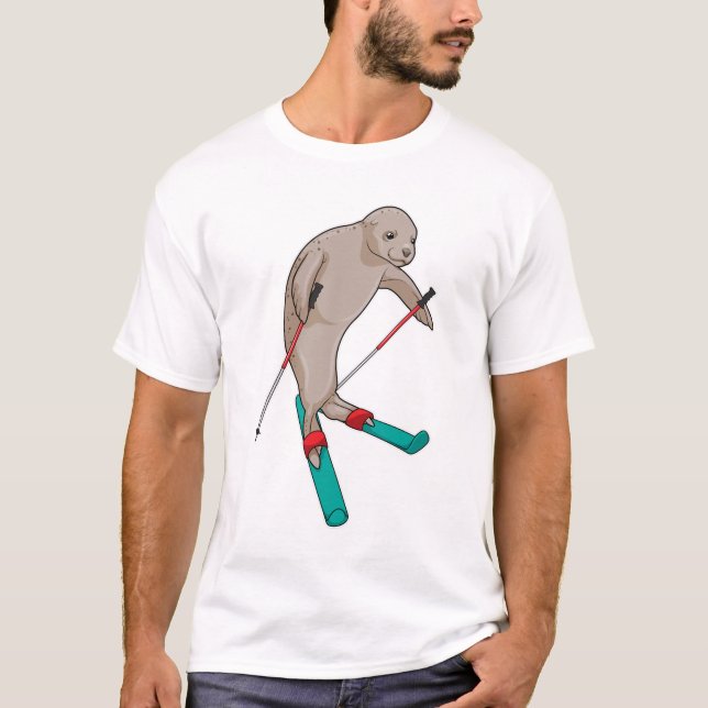 Seal Skier Ski T-Shirt (Front)