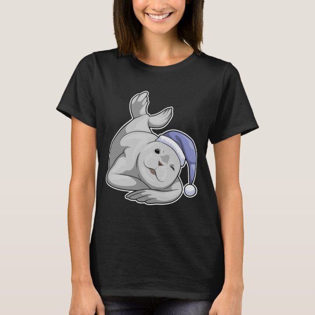 Seal Sleeping Nightcap T-Shirt (Front)