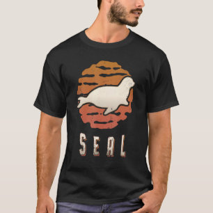 Seal Vintage Retro Classic Animal Sunset T-Shirt