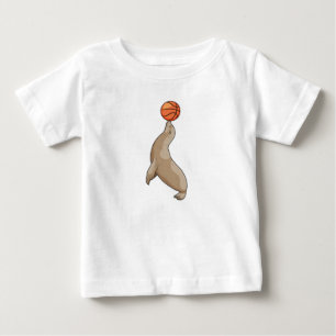 Seal with Basketball Baby T-Shirt