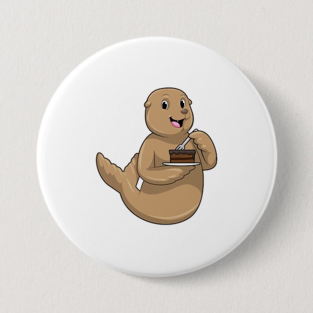 Seal with Cake 3 Inch Round Button (Front)
