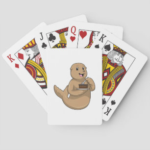 Seal with Cake Playing Cards