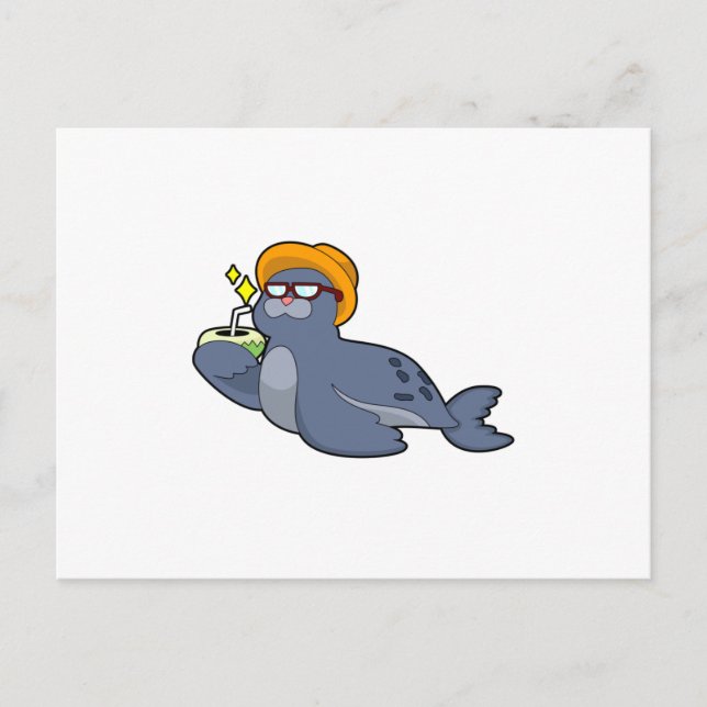Seal with Coconut Postcard (Front)