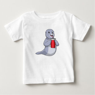 Seal with Drinking cup Baby T-Shirt