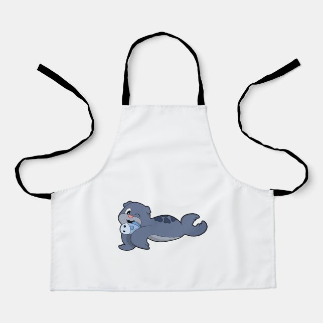 Seal with Fish (3).PNG Apron (Front)