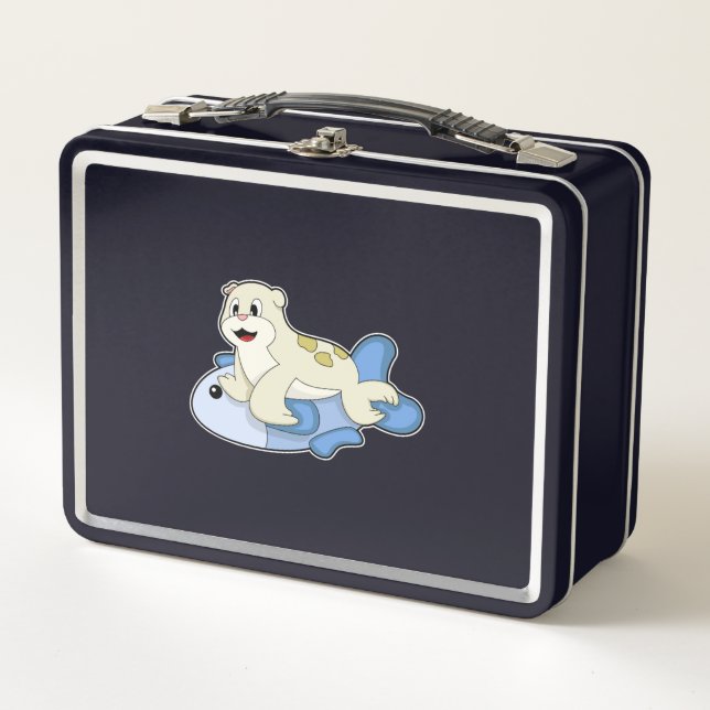 Seal with Fish Metal Lunch Box (Front)