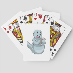 Seal with Fish Playing Cards