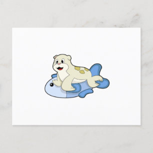 Seal with Fish Postcard