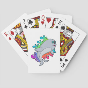 Seal with Glasses Playing Cards