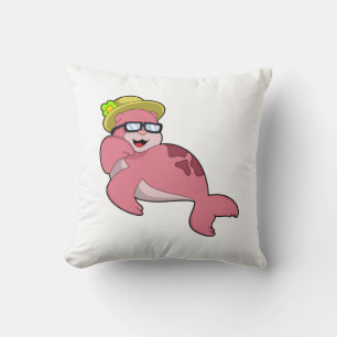 Seal with Glasses.PNG Throw Pillow