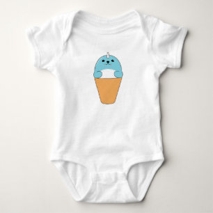 Seal with Ice cream cone Baby Bodysuit