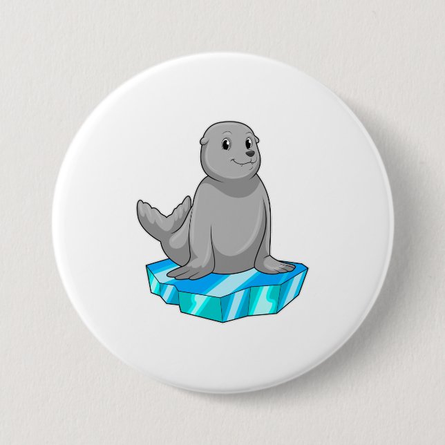 Seal with Ice floe 3 Inch Round Button (Front)