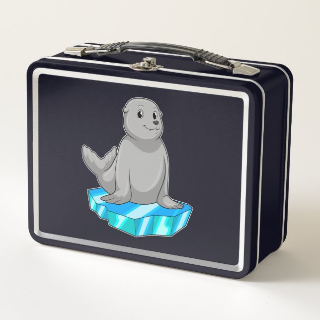 Seal with Ice floe Metal Lunch Box (Front)