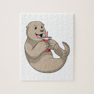 Seal with Mug with Straw Jigsaw Puzzle