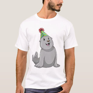 Seal with Party hat Party T-Shirt