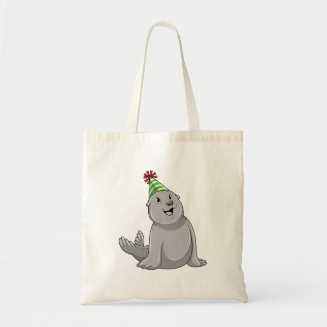 Seal with Party hat Party Tote Bag (Front)