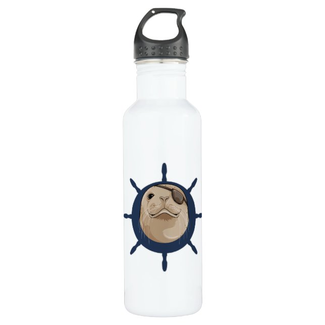 Seal with Ship rudder 710 Ml Water Bottle (Front)