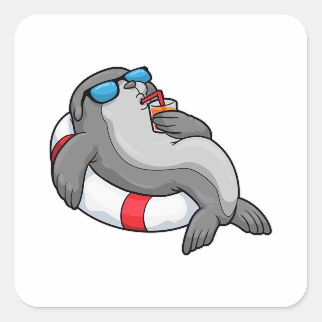 Seal with Swim ring & Drink (Front)