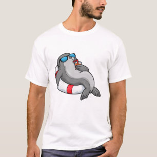 Seal with Swim ring & Drink T-Shirt
