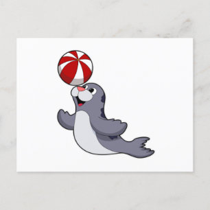 Seal with Water polo Postcard