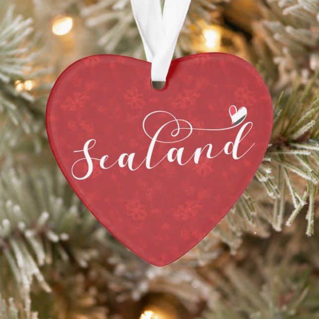 Sealand Flag In Heart, Principality of Sealand Ornament (Tree)